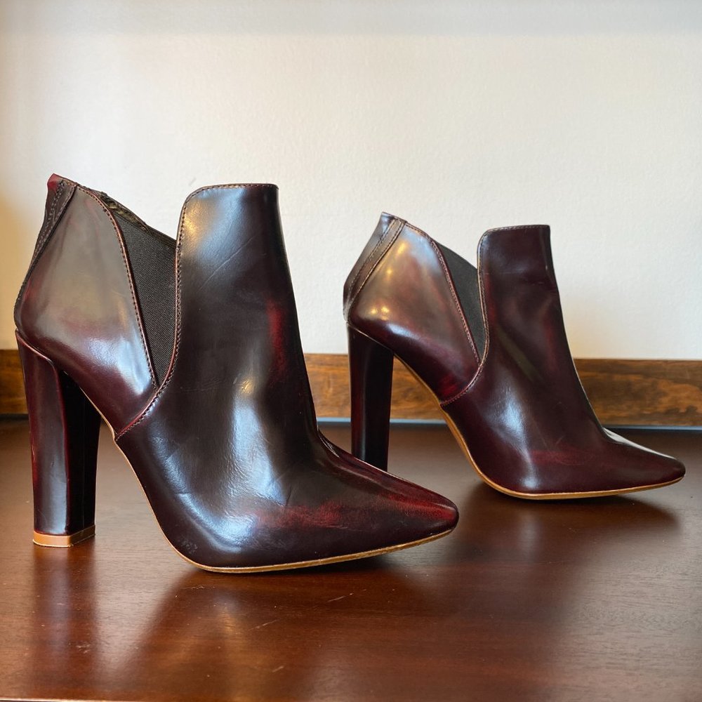 Zara Collection By Basic Distressed Red Heeled Bo… - image 4